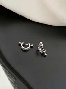 GAGAFEEL Un par de pendientes de aro geométricos elegantes de plata esterlina 925 de moda para mujeres, joyería de regalo para uso diario, fiesta o amistad