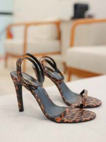 Sandália Feminina Salto Fino Festa Dourada Casual, Sandalia Feminina Salto Alto