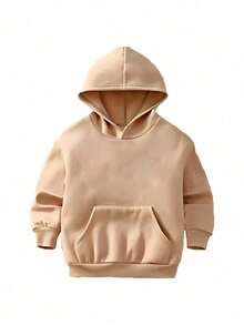 Unisex Winter Casual Hooded Sweatshirt For Kids - 卡其色 - 查看 6
