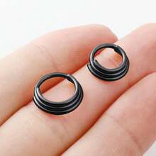 1pc 3-Layer Stacked Hinged Nose Ring 16G Hypoallergenic Septum Piercing Jewelry Suitable For Rook, Tragus, Conch, Daith, Helix Cartilage Ear Piercing 8mm - N008 - View 7