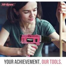 Hi-Spec 30pc Pink Tool Set Box With 12V Cordl Drill And Electric Screwdriver Ladies DIY Hand Tools Kit For Home Repairs And Maintenance With Accories - As Pic - View 6