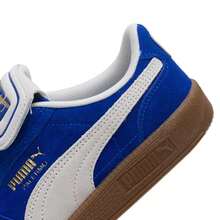 Puma 男女通用低帮运动鞋，Palermo PREMIUM 麂皮轻便耐穿低帮滑板鞋，复古休闲鞋，情侣鞋，402350-01 - 藍色-白色 - 查看 10