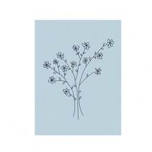 1/3 件植物花卉抽象蓝色马蒂斯墙面艺术印刷帆布画北欧海报墙画客厅家居装饰简约客厅装饰，展览海报可选框架 - 彩色 - 查看 21