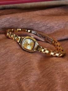 1 Reloj de mujer de alta gama, de estilo francés, sencillo y elegante, personalizado, con incrustaciones exquisitas de rhinestone, de corte elegante y retro, ligero y lujoso, versátil, resistente al agua, de cuarzo, adecuado para uso diario, de fiesta, vacaciones y como regalo de cumpleaños u ocasiones especiales.