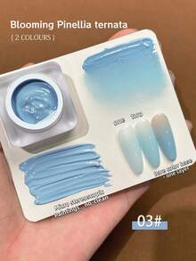 2 件 6ml 新款流行蓝色和粉色拍胶，紫色凝胶指甲油，UV LED 浸泡指甲油，适合春夏季家庭 DIY 和美甲沙龙