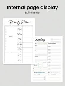 Trees Daily/Weekly Planner Notebook, 7-Day Work Plan, Undated Personal Efficiency Appointment Book, Spiral Bound To-Do List Notebook, Includes Hourly Schedule, Budget Plan And Meal Plan - Green - View 4