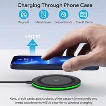 Bộ sạc không dây công suất tối đa 15W, tương thích với iPhone 17/16/15/14/13/12/SE/11/11 Pro/XS Max/XR/X/8; Đế sạc không dây tương thích với S23/S22/Note - trắng - Xem 6