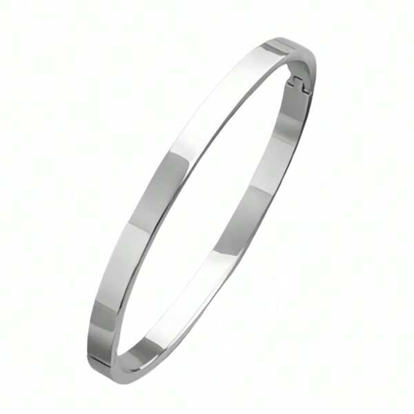 Brazalete de acero inoxidable con broche magnético en forma de elipse, diseño casual y elegante (apropiado para mujeres)