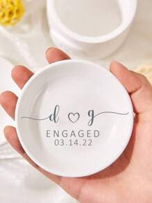 1/2/5 pièces Plaques pour bagues personnalisées avec nom et date, boîtes à bijoux personnalisées, cadeaux de fiançailles personnalisés pour la mariée, plaques pour première bague de mariage personnalisables, cadeaux pour la mariée et le marié, cadeaux de demande en mariage pour la mariée, enterrement de vie de jeune fille, cadeaux d'anniversaire, plaques pour bagues personnalisées