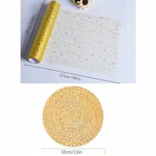 6pcs Table Runners 28*275cm + 36pcs Placemats 33cm, Table Runner And Placemat Set, Suitable For Party Decoration