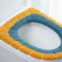 1pc - Comfortable Toilet Seat Cover, Thick And Sterile, Easy To Install, Warm And Comfortable, Suitable For All Seasons, Autumn And Winter, Toilet Seat Cushion, Random Color