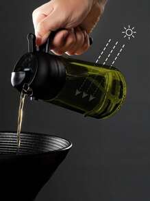 1pc Oil Pot, Dual-Use Oil Spray Bottle, Leak-Proof Glass Oil Bottle, Spray Oil Bottle, Air Fryer, Kitchen, Household Oil Pot