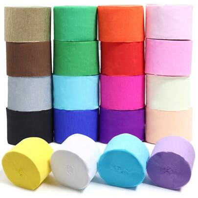1 Rolle, ca. 25M, bunte Krepp-Papier Girlande, 4,5 cm Breite, Party Dekoration, Geschenkverpackung, DIY Party Dekoration