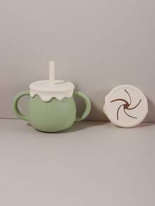 1 Set personalisierter Namensbecher, 250ml Baby Silikon Kontrast-Farbbecher mit Doppelgriff, Kleinkind auslaufsicherer Trinkwasserbecher Geschirr - Verschiedenfarbig - Übersicht 12