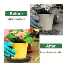 Waterproof Flower Coasters Waterproof 12 Packs Round Plastic Flower Pot Coasters - Plant Saucers For Indoor & Outdoor Use, Soil Catcher For Pots, Four Sizes Included