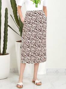 Women's Summer High Waist Skirt Solid Color Long Satin Skirt For Travel, Beach, Shopping - Multicolor - View 3