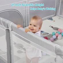 50*50 Inch Baby Playpen, Large Play Yard With Gate For Babies And Toddlers, Indoor & Outdoor Activity Center - default - View 4