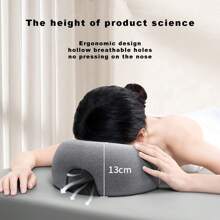 Oreiller de beauté pour le soin du visage, oreiller de massage de lit perforé et respirant, coussin de lit de beauté hypoallergénique, coussin de massage de lit de SPA avec trou pour le visage, mousse à mémoire de forme pour lit de massage