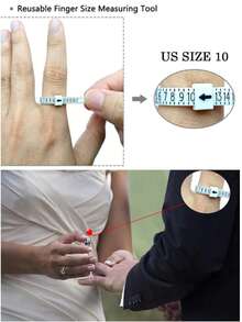 1pc Ring Size Measure Tool, US/UK Size Conversion Ring Sizer, PU Ring Measurement Gauge - Multicolor - View 6