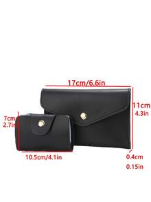 3pcs Women Bag Set, Including Ombre Bucket Bag, Letter Print Crossbody Bag, Fashion Decor Handbag And Women Wallet - Multicolor - View 13