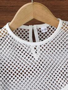 3 件套女婴服装：蝴蝶结网眼上衣、吊带背心和百褶迷你裙，适合小女孩的优雅时尚套装 - 卡其色 - 查看 3