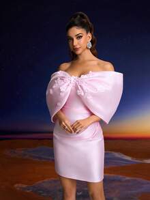 Anymoon Sexy Ruched Strapless Upper And Ruched Lower Evening Gown,Party Dress,Cocktail - Pink - View 7