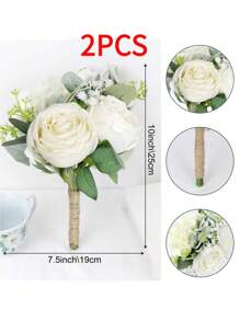 Bridesmaid Artificial Flower Bouquet, Countryside Wedding Small Floral Center Decor, Proposal Party Anniversary Dining Table Decor, Ceremony Party Gift, Graduation Floral Decoration