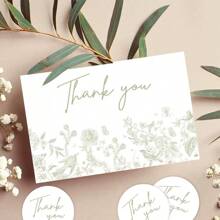 Green Floral Thank You Cards With Envelopes,Wedding Invitation Cards,Thank You Notes For Wedding,Business, Small Business, Funeral, Graduation