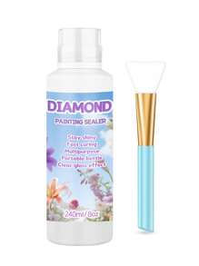 240ml Diamond Painting Sealer Kit, Diamond Painting Glue For Diamond Art, Art Sealer Used To Protect Diamond Painting, Permanent Shiny Diamond Art Sealer Set