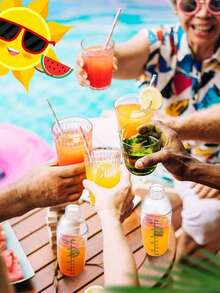 1件套手工柠檬鸡尾酒调酒器套装，350毫升/500毫升/700毫升/1000毫升塑料调酒师专用调酒器，带刻度，透明鸡尾酒调酒器，可用于制作水果茶、水果酒、冰棒、奶茶等饮品，酒吧工具 - 查看 3