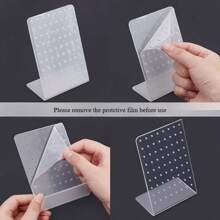 72 Holes Acrylic Earring Holder Organizer Earring Organizer 1/2/3pcs Clear Ear Studs Jewelry Storage Display Rack Showcase Earrings Display Stand Earring Storage For Retail Marketing Home Storage 4.57*3.15*1.77in Back To School