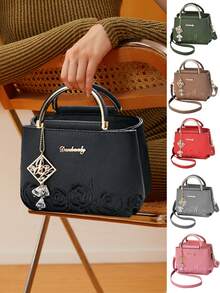 1 pieza Bolso de mano minimalista bordado para dama con regalo accesorio, regalos del Día de San Valentín, mejores regalos del Día de la Madre para mujeres - Multicolor - Ver 4