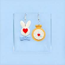 Cartoon Heart Rabbit/Cloud Shaped Polymer Clay DIY Earrings Jewelry Baking Cutting Mold - White - View 3