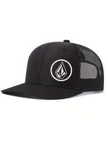1pc Minimalist Symbol Slightly Curved Printed Baseball Cap, Unisex Outdoor Sports Racing Cap, American Trucker Cap, Fashionable