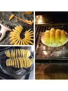 6件套蔬菜切丝器、螺旋切片器、龙卷风土豆切割工具、旋转切片器 - 彩色 - 查看 4