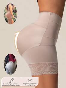 1 pieza Bragas moldeadoras de cintura alta sin costuras para mujer, control de abdomen, moldeador corporal, lencería, levanta glúteos