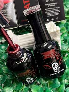 Gel Cat Eye Red Rojo Silver Plata 15ml Fantasy Nails gel semipermanente gelish polish efecto ojo de gato nail art manicura profesional acabado brillante - Rojo y blanco - Ver 7