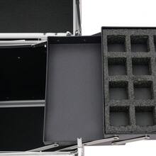 Rolling Makeup Train Case, Cosmetic Trolley With Keys, Hairdressing Travel Case - Pink - View 8