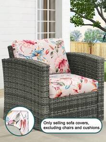 1 szt. Poszewka na poduszkę z nadrukiem z mlecznego jedwabiu na sofę, plaże i święta, wiosna/lato, wielokolorowe kwiaty, na zewnątrz, wysoka elastyczność, pyłoszczelna, odporna na brud, antypoślizgowa, zdejmowana i zmywalna, na patio, do sypialni, gabinetu, na sofę - Wielokolorowe - Zobacz 5