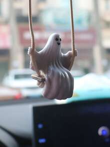 1 pieza Fantasma de PVC blanco colgante para columpio de coche, adecuado para decoración del espejo retrovisor, decoración del hogar y el jardín - Multicolor - Ver 6