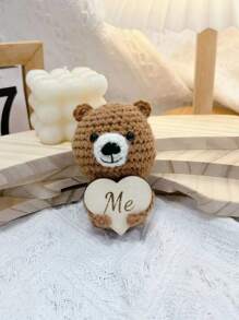 1 peça de 3,9 polegadas de estatueta de urso de pelúcia de crochê com energia positiva personalizada, personalizável com nomes de membros da família, adequada para o dia das mães, dia dos pais, aniversário de casal, confissão, festa, casamento, aniversário, presentes de Natal, presente de dia das mães, multifuncional, reutilizável, ornamental, requintado, elegante, adorável, colorido, fofo, engraçado, personalizado, único, presentes ideais para ela, presentes ideais para ele, para aniversários, para aniversários