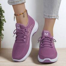 2024 年新款女士时尚休闲运动鞋，轻便软底跑步鞋 - 紫色 - 查看 6