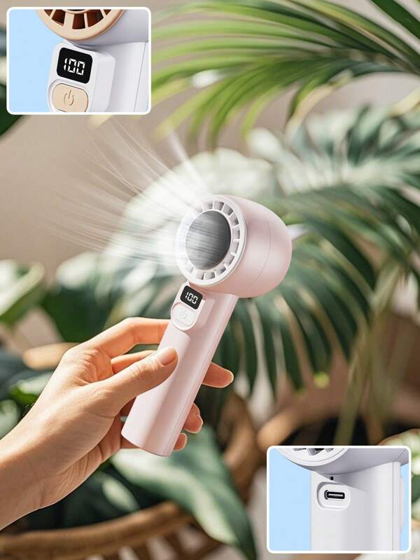 Ventilateur mini portatif 1500 mAh - Design de support de bureau, usage bureau et maison, léger et portable, refroidissement efficace, profitez de l'été frais, élégant et pratique, ventilateur mini portatif à vitesse de vent puissante - flux d'air puissant, rechargeable USB longue durée de vie de la batterie, indispensable pour le bureau et la maison, améliore le confort de vie