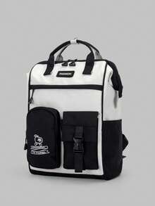 Large Capacity Multi Pocket Embroidered Backpack, Unisex Casual School Bag - Multicolor - View 13