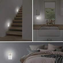 1pc Led Night Light With Dusk-To-Dawn Sensor, Energy Saving, Suitable For Bathroom, Bedroom, Kitchen, Hallway
