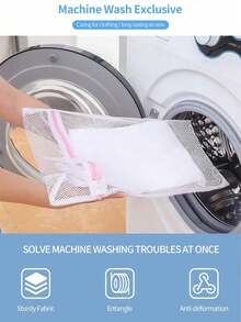 3 件/1 件装，三种尺寸，精致、粗网洗衣袋，耐用网状洗衣袋，加固拉链和挂环，适用于旅行、存储、大学、宿舍和公寓居民，可机洗