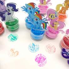 MY LITTLE PONY Student Creative My Little Pony 6-In-One Stamp Cartoon Cute Round Acrylic Stamp Children's Prize, Back To School, School Supplies