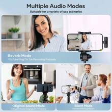 KUKIHO Lot de 2 microphones cravate sans fil pour iPhone, iPad et Android, micro-cravate, plug and play, réduction du bruit, pour enregistrement vidéo, interview, podcast, vlog
