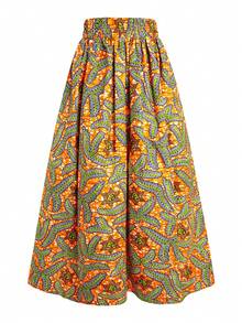 African Style Women's Wax Printed Long Skirt - Multicolor - View 2