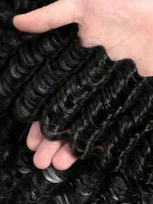 Pacotes de Cabelo Humano Encaracolado com Água 3/Peças Extensões de Cabelo Virgem Onda de Água 10 Polegadas, Cor Natural
